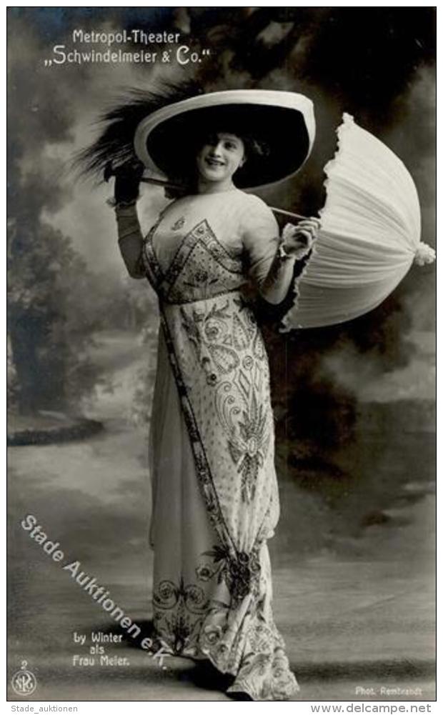 Theaterschauspieler Winter Als Frau Maier Metropol Theater  Foto AK 1912 I-II - Attori