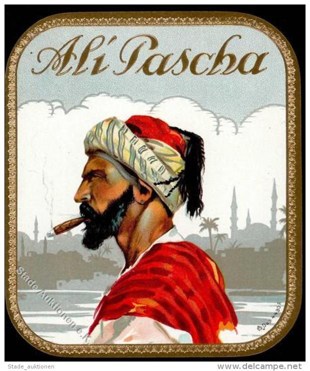 Tabak / Rauchen Zigarrenkisten Etiketten Ca. 13,4 X 11,5 Cm Ali Pascha Um 1900 Golddruck Litho Gepr&auml;gt I-II - Non Classés