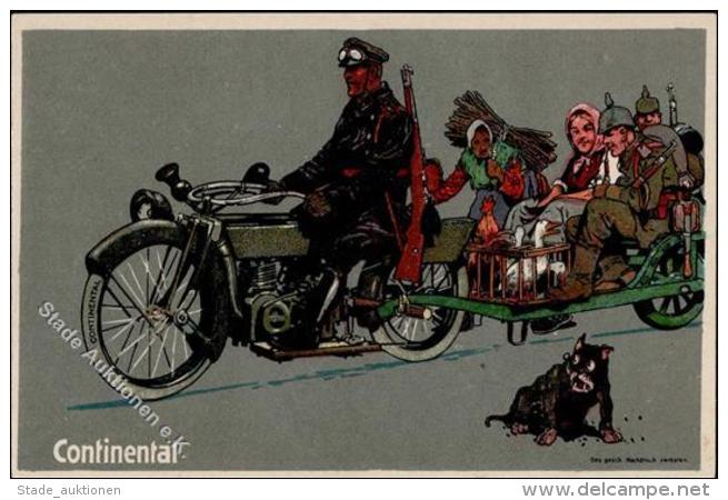 Continental Motorrad Hund Bauern Soldaten  Werbe AK I-II Chien - Ohne Zuordnung