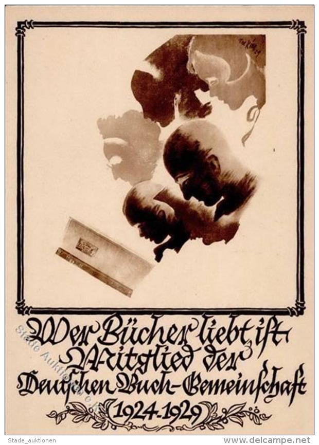 DEUTSCHE BUCHGEMEINSCHAFT - Werbe-Jubil&auml;umskarte 1929 - K&uuml;nstlerkarte Sign. Max KING I-II - Non Classés