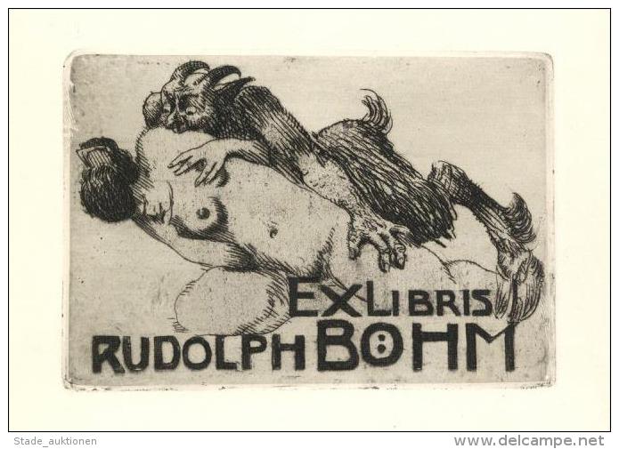 Ex Libris Erotik Teufel Original Entwurf Sign. Erler, Georg I-II (fleckig) Erotisme - Non Classificati