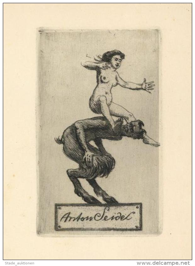 Ex Libris Erotik Teufel Original Entwurf Erler, Georg Unsigniert I-II (fleckig) Erotisme - Ohne Zuordnung