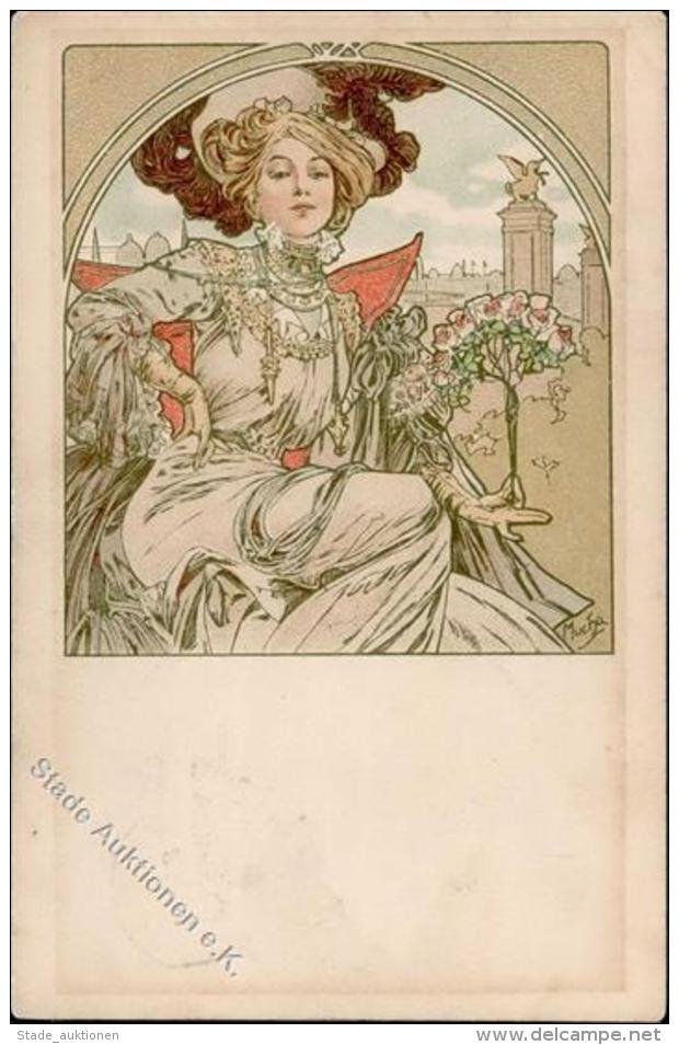 Mucha, Alfons Jugendstil 1905 II (fleckig, Rs Absch&uuml;rfung) Art Nouveau - Ohne Zuordnung