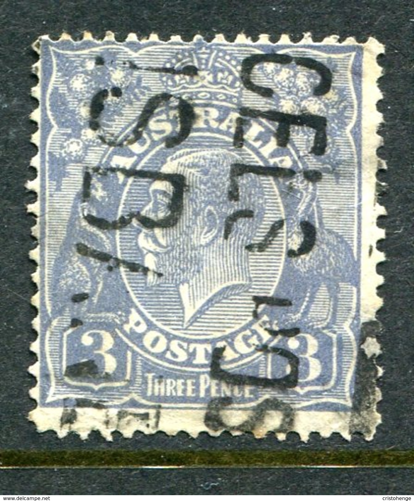 Australia 1926-30 KGV Heads (Wmk. Mult. Crown A) - P.13½ X 12½ - 3d Dull Ultramarine - Die I - Used (SG 100) - Oblitérés