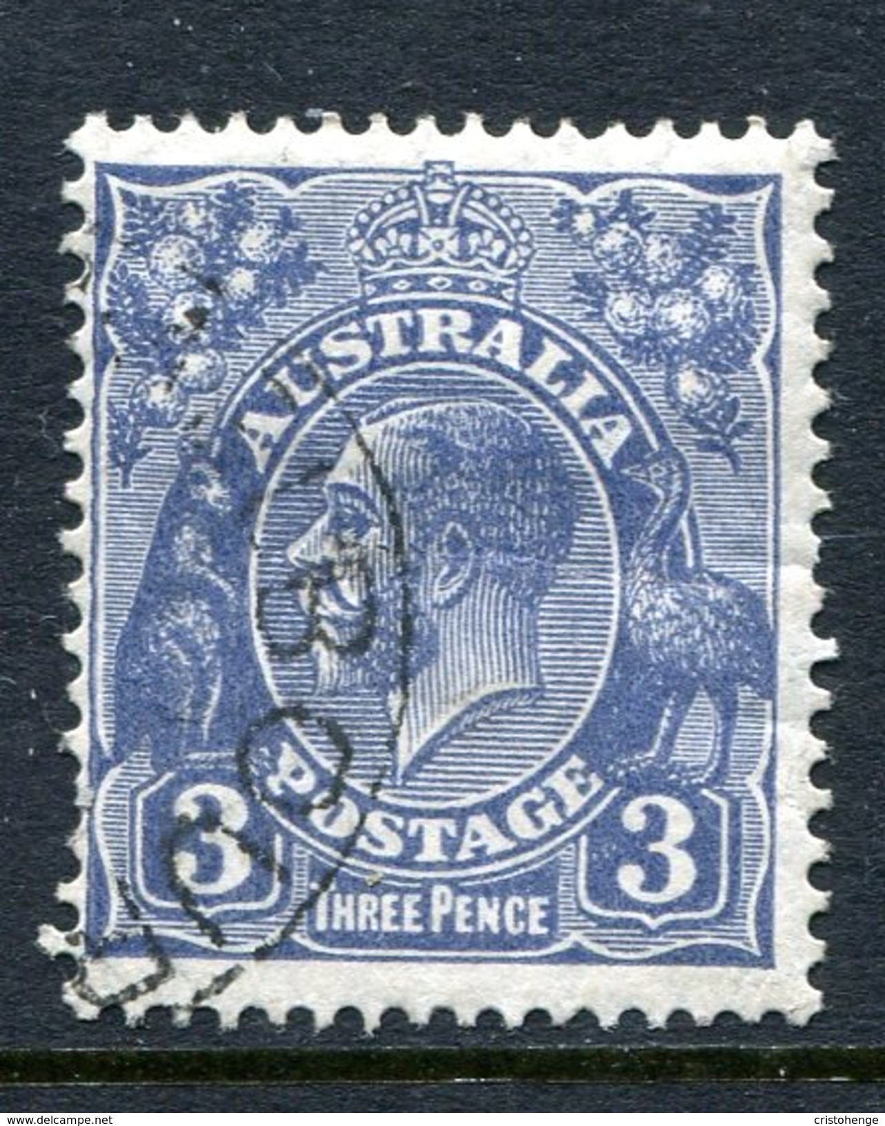 Australia 1926-30 KGV Heads (Wmk. Mult. Crown A) - P.13½ X 12½ - 3d Deep Ultramarine - Die II - Used (SG 100b) - Gebraucht