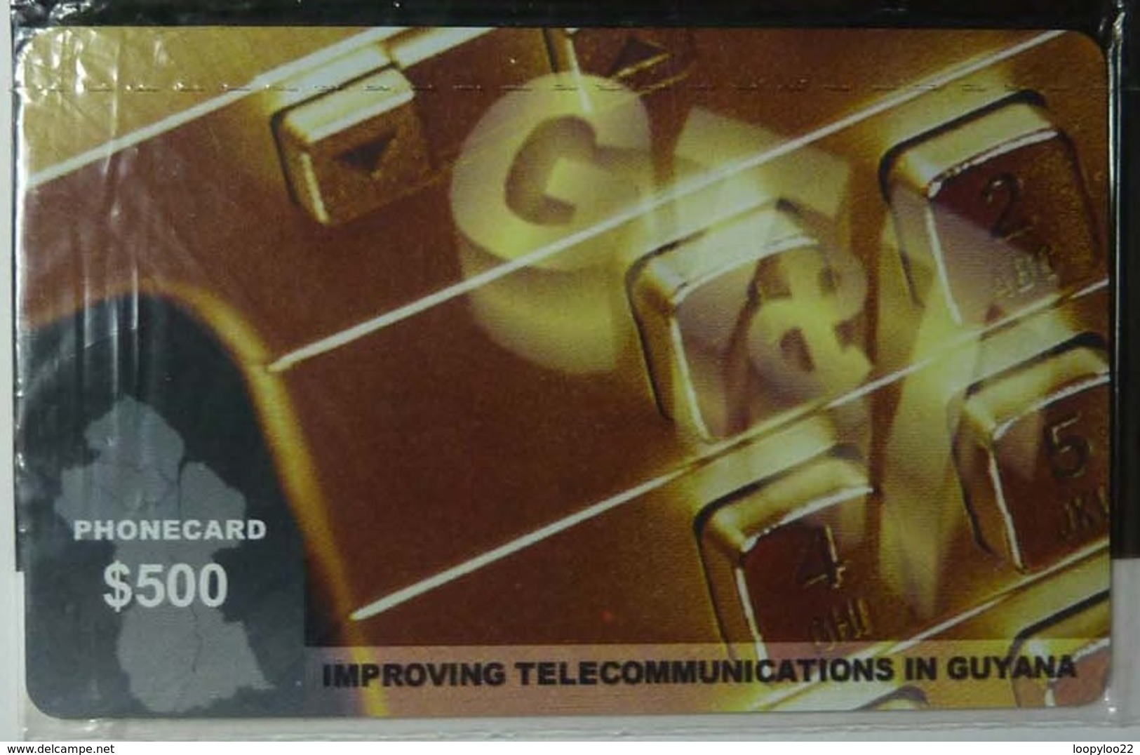 GUYANA - GT&T - Remote Memory - $500 - Reverse B - Mint Blister - Guyane