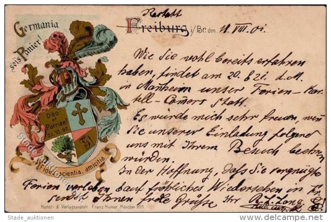 Studentika Freiburg Germania Seis Panier 1901 I-II (fleckig) - Non Classificati