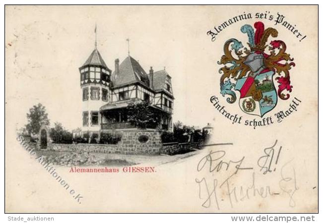 Studentika Alemannenhaus Gie&szlig;en 1907 I-II (fleckig) - Ohne Zuordnung