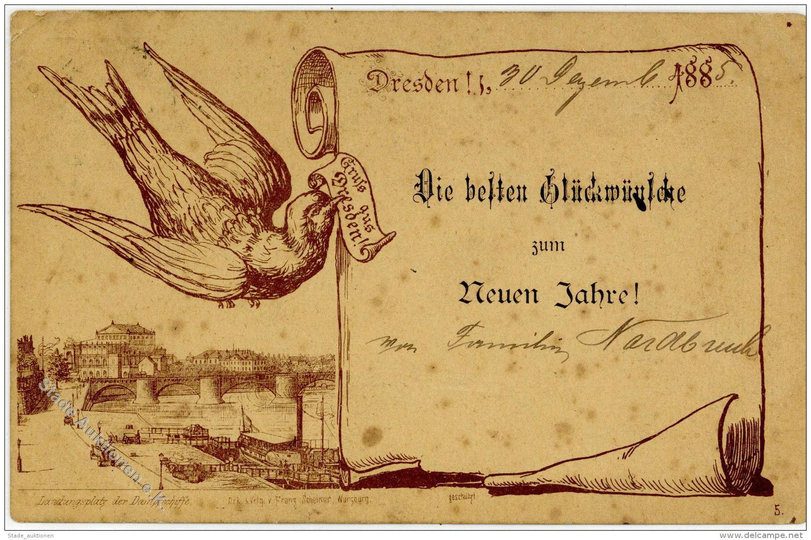 Vorl&auml;ufer Dresden Franz Scheiner 1885 II (fleckig) - Ohne Zuordnung