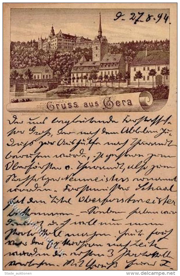 Vorl&auml;ufer 1894 Gera (o-6500) Ansichtskarte I-II (Marke Entfernt) - Ohne Zuordnung