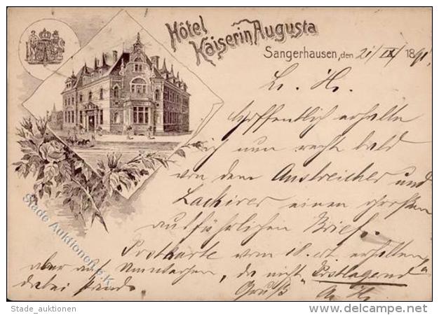 Vorl&auml;ufer 1891 Hotel Kaiserin Augusta Sangerhausen (o-4700) I-II - Ohne Zuordnung