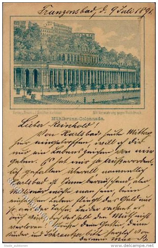 Vorl&auml;ufer 1891 Franzensbad Tschechien M&uuml;hlbrunn Kolonaden I-II - Ohne Zuordnung