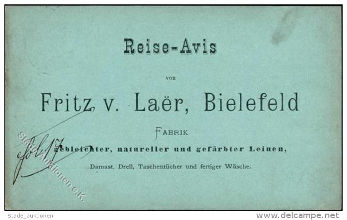 Vorl&auml;ufer 1887 Reise Avis I-II (fleckig) - Ohne Zuordnung