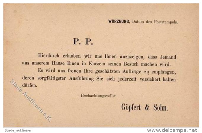 Vorl&auml;ufer 1883 Besuchsanzeige W&uuml;rzburg I-II (fleckig) - Ohne Zuordnung