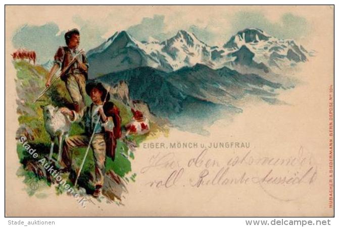 Tracht Schweiz Eiger Tracht Lithographie 1899 I-II - Ohne Zuordnung