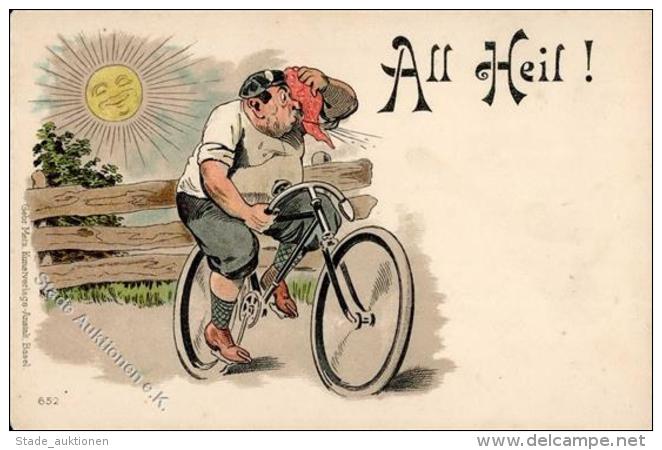 Fahrrad All Heil  Lithographie I-II Cycles - Ohne Zuordnung