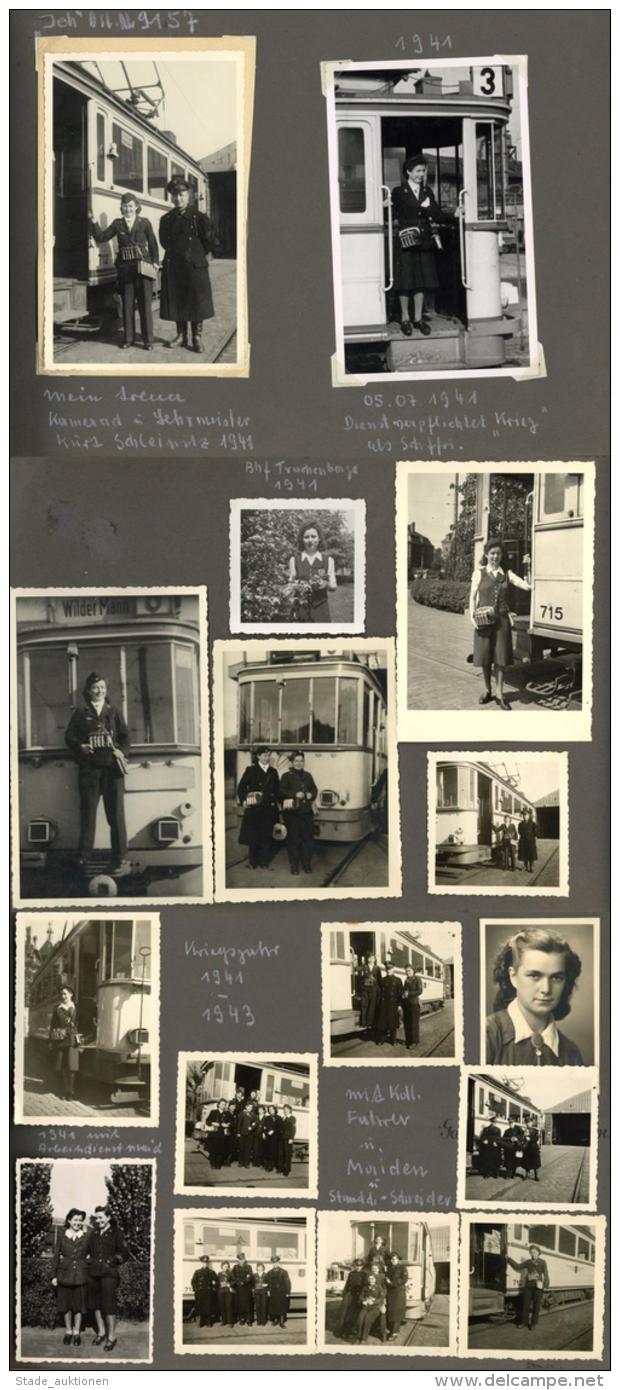 Strassenbahn Fotoalbum Mit &uuml;ber 200 Fotos Div. Formate Stra&szlig;enbahn Chronik Ab 5.7.41 Bis 1959 I-II Tram - Strassenbahnen