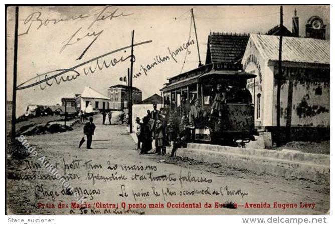 PORTUGAL - PLAGe De MACAS - STRASSENBAHN In Der Avenida Eugene LEVY, 1917,I-II" - Strassenbahnen