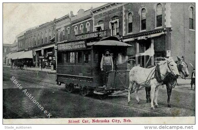 NEBRASKA CITY - Pferde-STRASSENBAHN I-II - Strassenbahnen