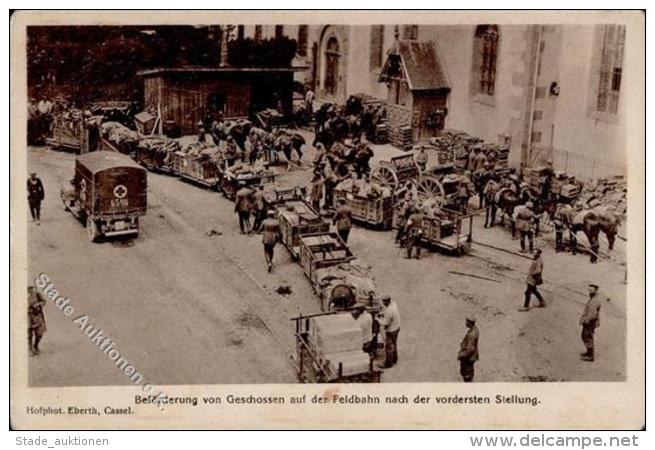 WK I Feldbahn Bef&ouml;rderung Von Geschossen Ansichtskarte I-II (Eckbug) - Ohne Zuordnung