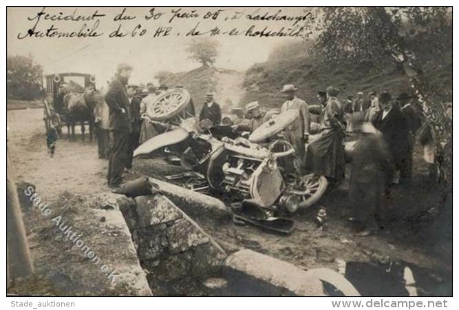 FRANKREICH - Foto-Ak AUTOMOBILRENNEN ROTHSCHILD 1905" - Unfall I" - Ohne Zuordnung