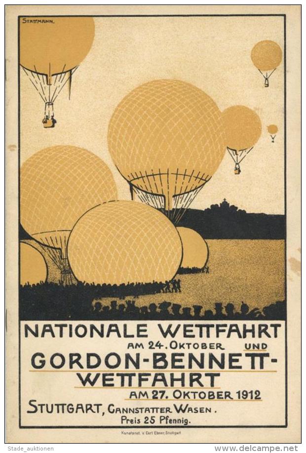 Ballon Buch Programmheft Gordon Bennete Wettfahrt Stuttgart (7000) 1912  Werbung I-II (fleckig) Publicite - Ohne Zuordnung