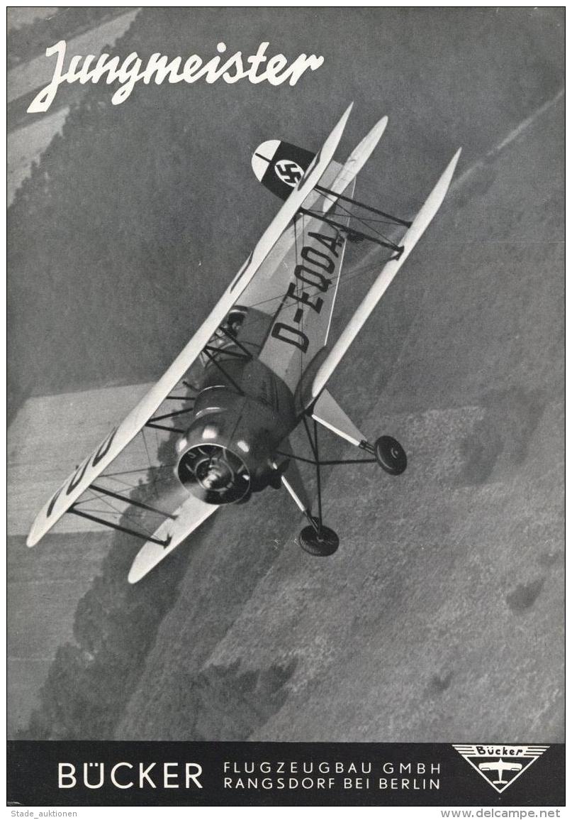 Flugzeug WK II Brosch&uuml;re Jungmeister B&uuml;cker Flugzeugbau Rangsdorf (o-1634) 4 Seiten II Aviation - Ohne Zuordnung
