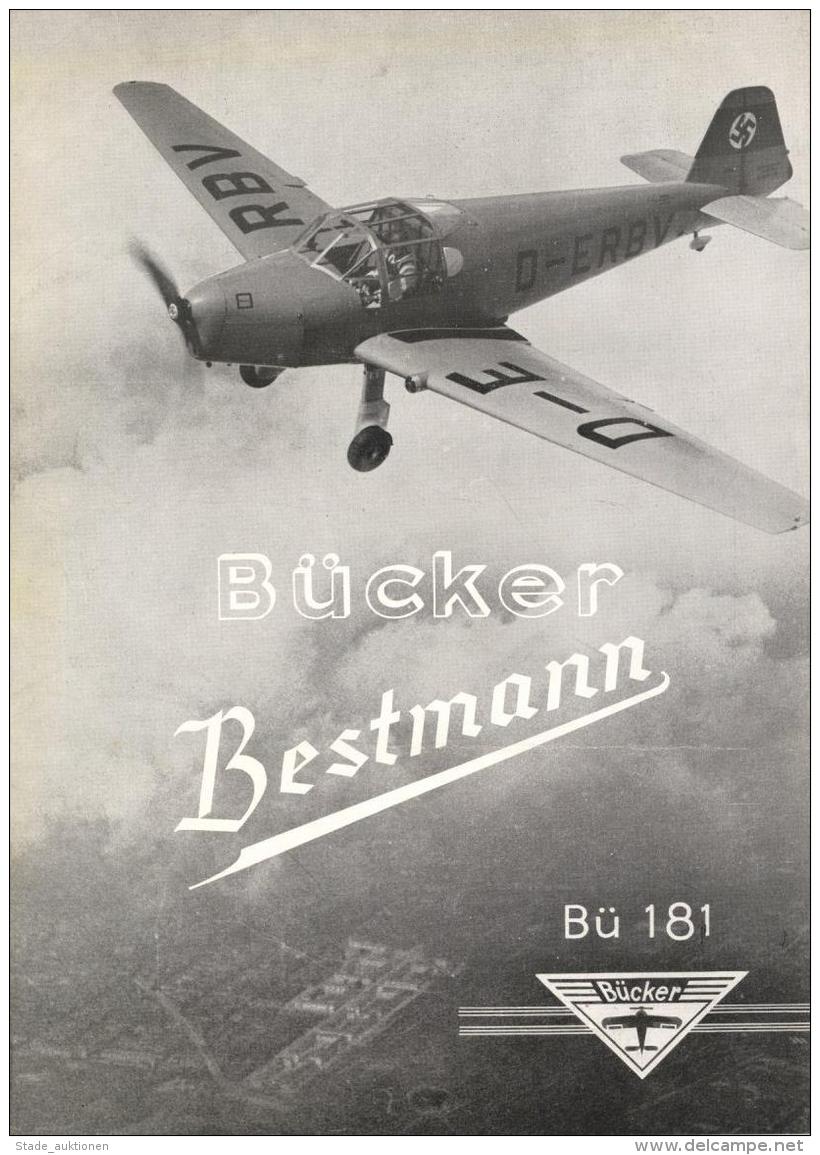 Flugzeug WK II Brosch&uuml;re Bestmann B&uuml;cker Flugzeugbau Rangsdorf (o-1634) 6 Seiten II Aviation - Ohne Zuordnung