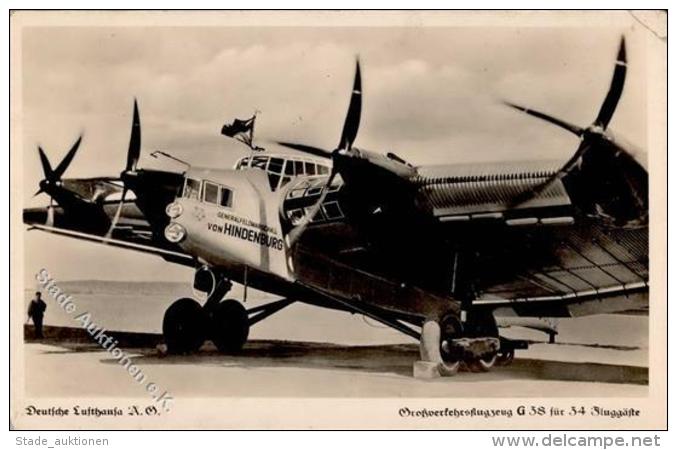 Lufthansa Gro&szlig;verkehrsflugzeug G 38 F&uuml;r 34 Flugg&auml;ste Foto AK I-II (Eckbug) - Non Classificati