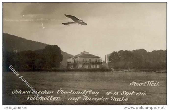 WEIL - SCHW&Auml;BISCHER &Uuml;BERLANDFLUG 10-13.9.1911 - Start WEIL - VOLLM&Ouml;LLER Auf Rumpler Taube I - Non Classificati