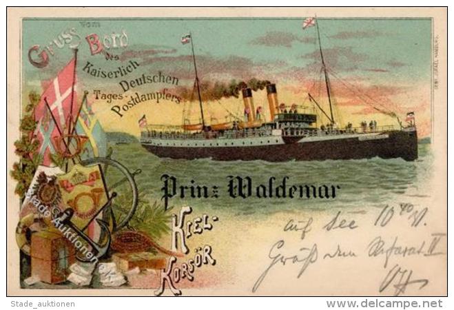 Schifffahrt Postdampfer Prinz Waldemar Lithographie 1905 I-II - Ohne Zuordnung