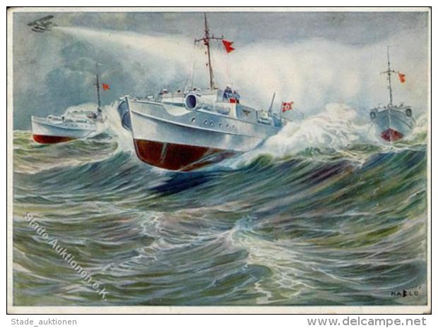 Marine WK II Sign.  Blo&szlig;feld, Karl S-Boote In Voller Fahrt K&uuml;nstlerkarte I-II (Ecke Abgestossen) - Ohne Zuordnung