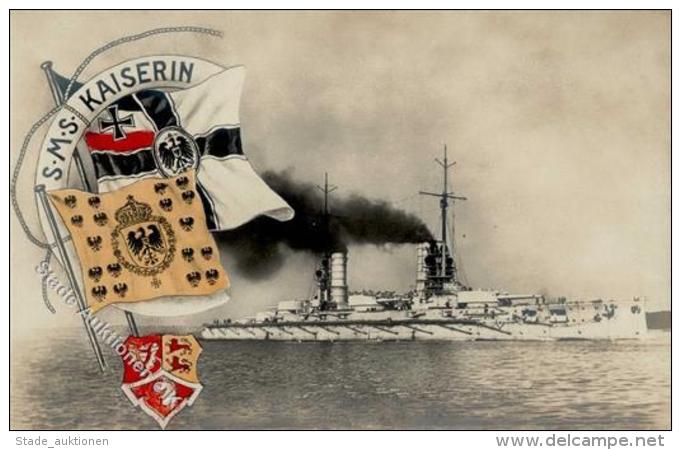 Marine WK I SMS Kaiserin Schwarz-Wei&szlig;-Rot Foto AK I-II - Non Classificati