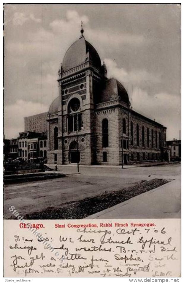 Synagoge Chicago USA Foto-Karte I-II Synagogue - Ohne Zuordnung