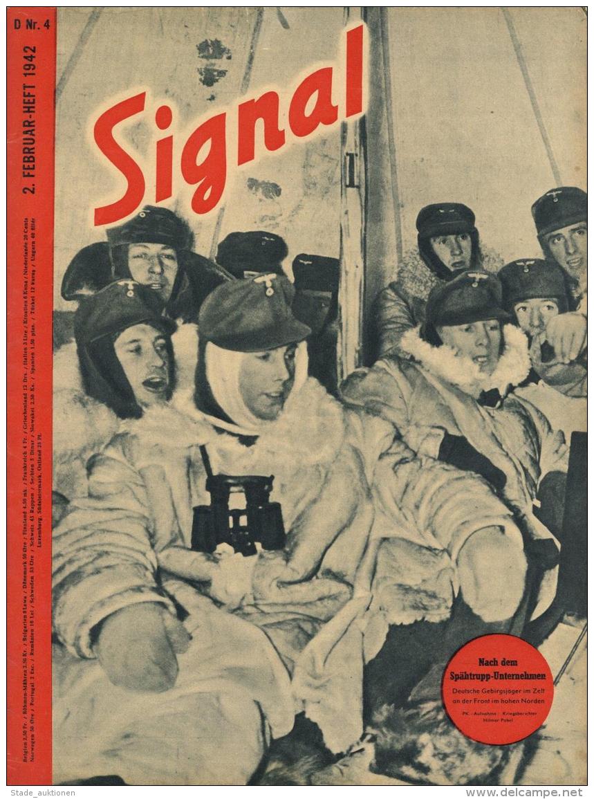 Buch WK II  Signal, Zeitschrift Februar 1942 Heft 4 Deutscher Verlag Berlin 39 Seiten Sehr Viele Abbildungen II - Ohne Zuordnung