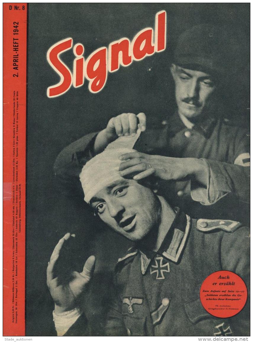 Buch WK II  Signal, Zeitschrift April 1942 Heft 8 Deutscher Verlag Berlin 40 Seiten Sehr Viele Abbildungen II - Ohne Zuordnung