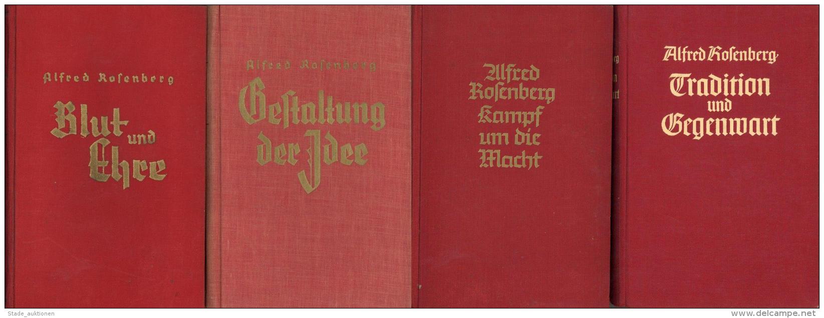 Alfred ROSENBERG - 4 Propaganda-B&uuml;cher Gestaltung Der Idee", "BLUT Und EHRE", "KAMPF Um Die MACHT" Und "Tradition U - Ohne Zuordnung