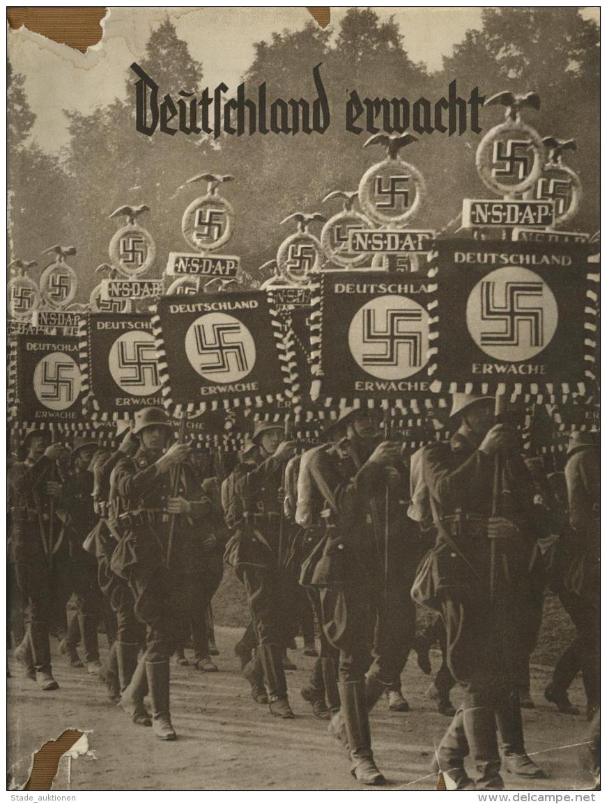 Sammelbild-Album Deutschland Erwacht 1933 Zigaretten Bilderdienst Altona Bahrenfeld Mit Schutzumschlag II (Umschlag Einr - Ohne Zuordnung