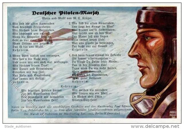 Soldatenlieder Deutscher Piloten Marsch K&uuml;nstler-Karte I-II - Non Classificati