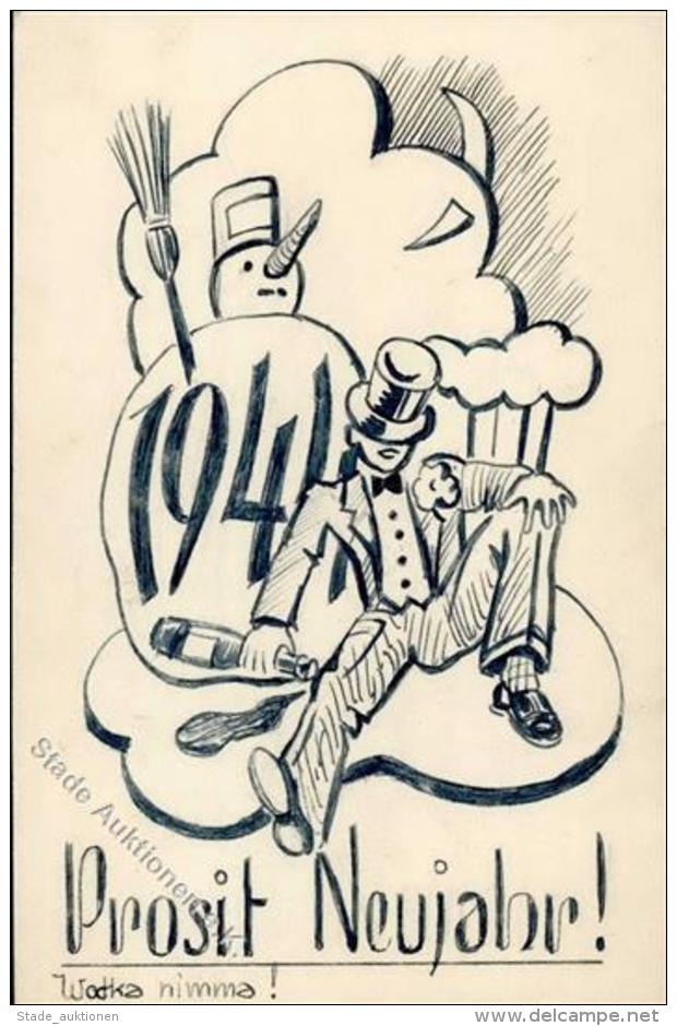 NEUJAHR 1941 - Handgemalt! Beschrieben I Peint &agrave; La Main - Ohne Zuordnung