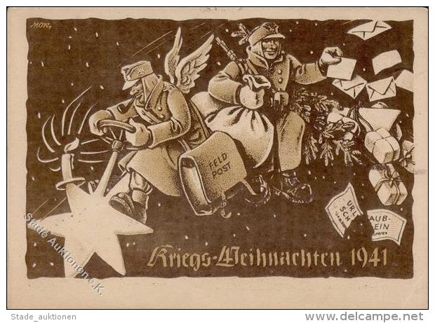 Kriegsweihnachten WK II 1941 K&uuml;nstler-Karte II (Eckbug, Stauchung) - Ohne Zuordnung