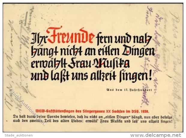 S&Auml;NGERBUND SACHSEN - WHW-Gastst&auml;ttensingen Im DSB 1939 I - Ohne Zuordnung