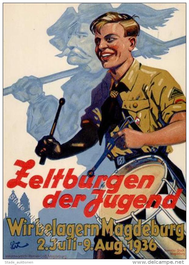 HITLER-JUGEND WK II - MAGDEBURG - HJ-ZELTBURGEN Belagern Magdeburg 1936 I R! - Ohne Zuordnung