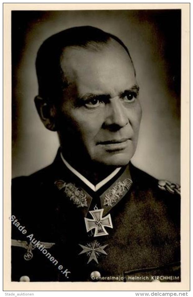Ritterkreuztr&auml;ger Kirchheim, Heinrich Generalmajor WK II PH R 15 Foto AK I-II - Ohne Zuordnung