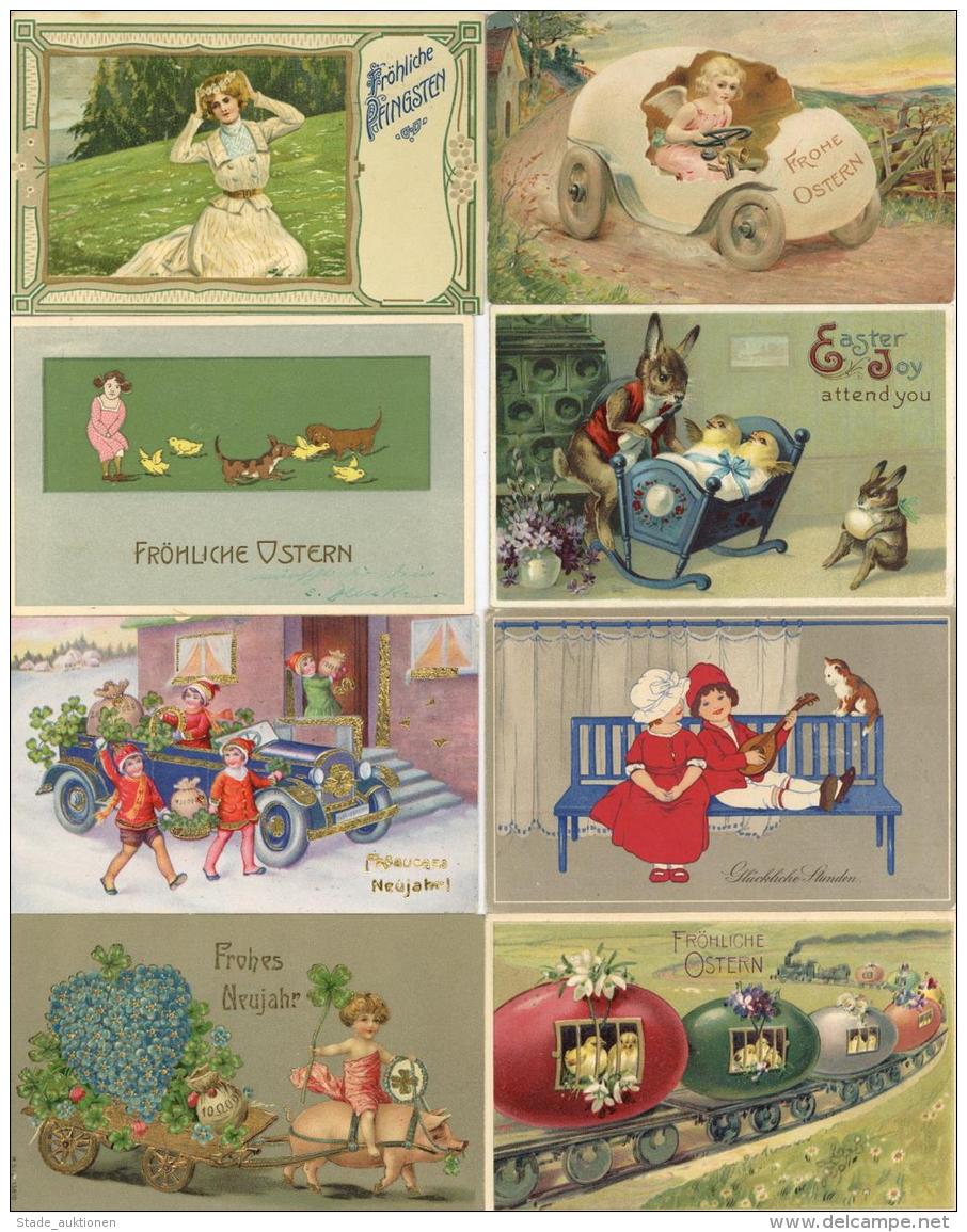 Gl&uuml;ckwunsch Album Mit Circa 190 Ansichtskarten Meist Ostern Und Pfingsten Ca. 1900 - 1920 Dabei Viele Lithos Und Pr - Ohne Zuordnung