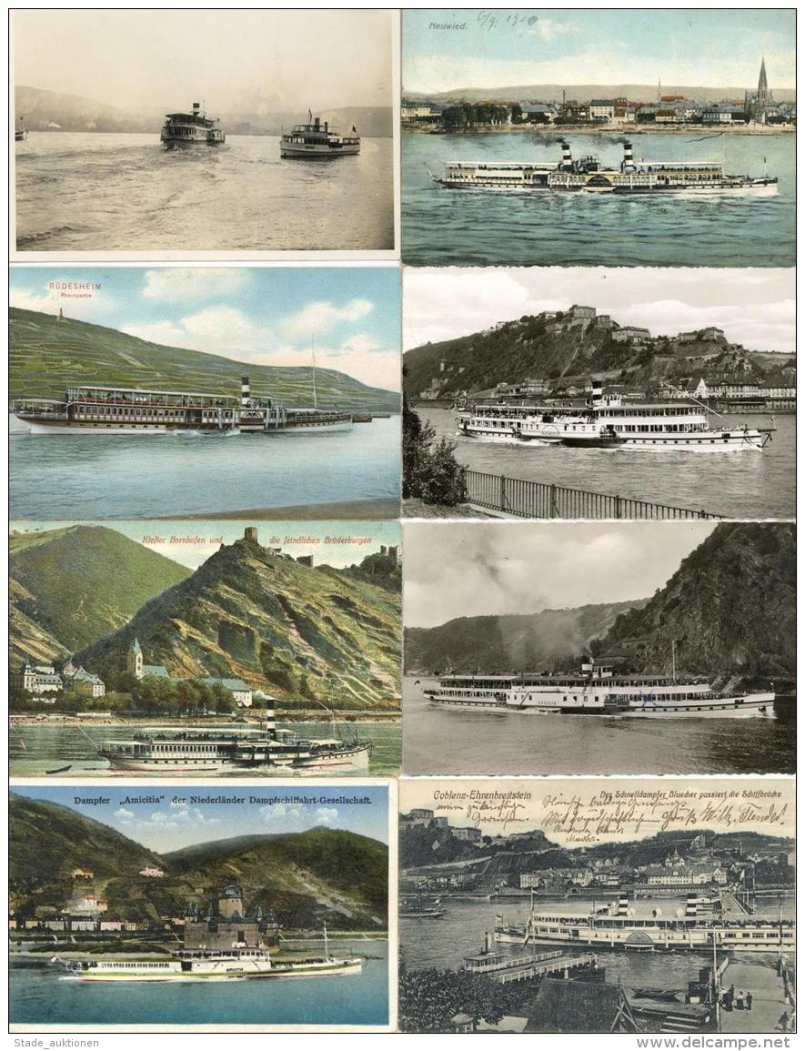 Schiff Rheinschifffahrt Partie Mit &uuml;ber 60 Ansichtskarten Meist Vor 1945 I-II Bateaux Bateaux - Ohne Zuordnung