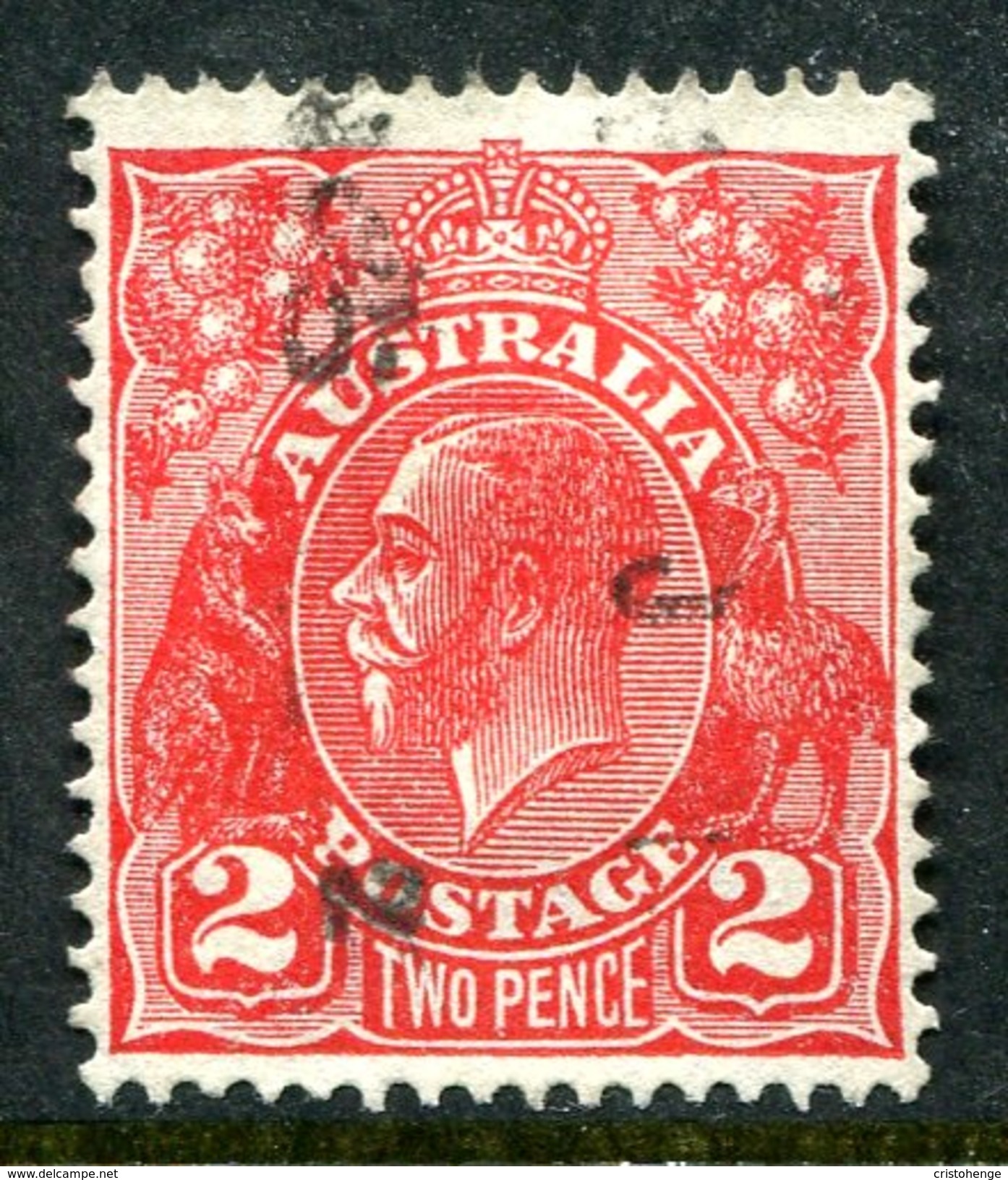 Australia 1931-36 KGV Heads (Wmk. CofA) - 2d Golden Scarlet Used (SG 127) - Used Stamps