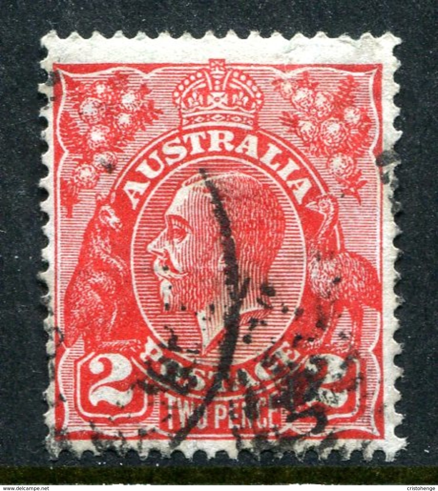 Australia 1931-36 KGV Heads (Wmk. CofA) - 2d Golden Scarlet Used (SG 127) - Used Stamps