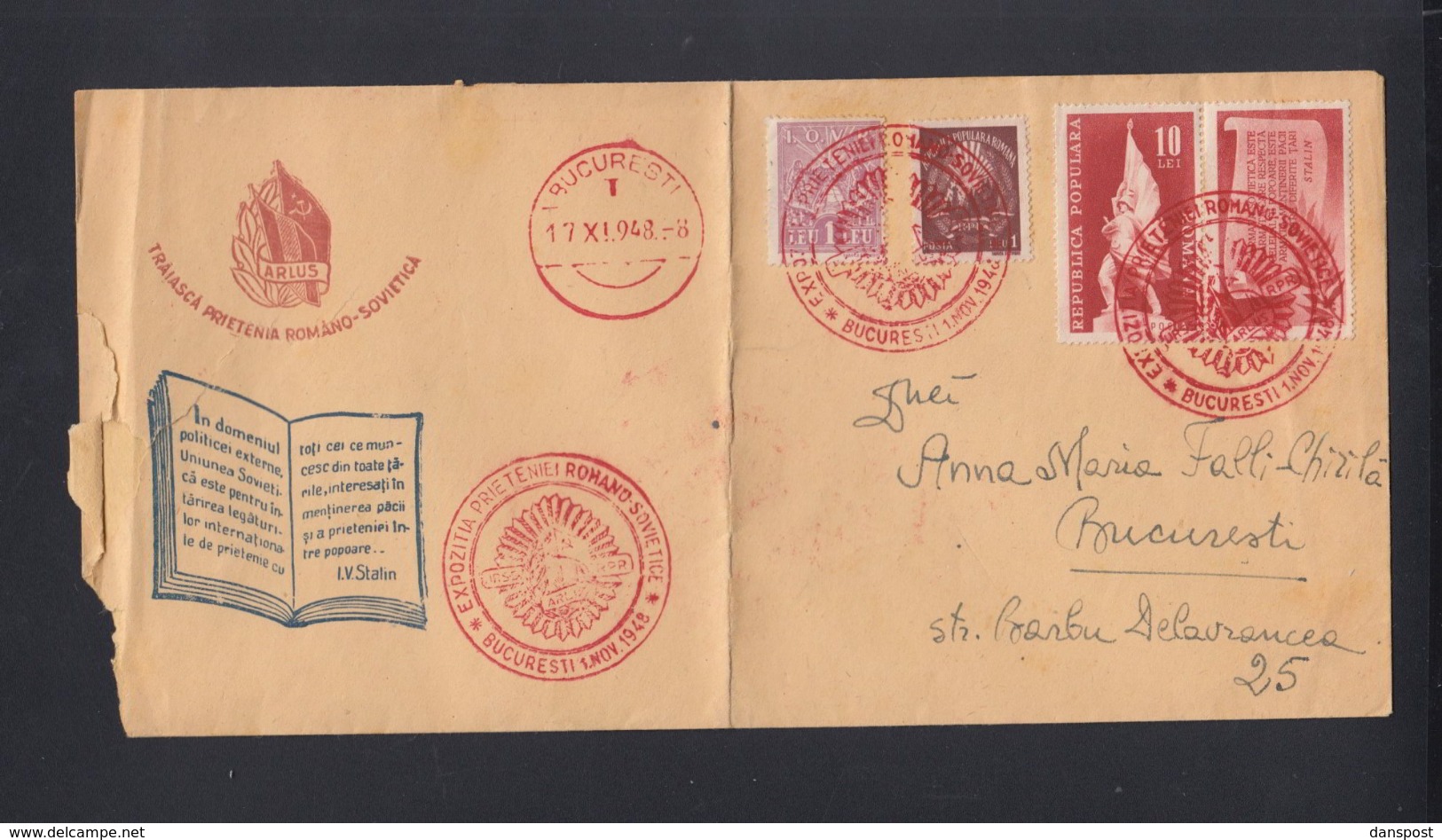 Romania Cover 1948 Special Cancellation - Covers & Documents