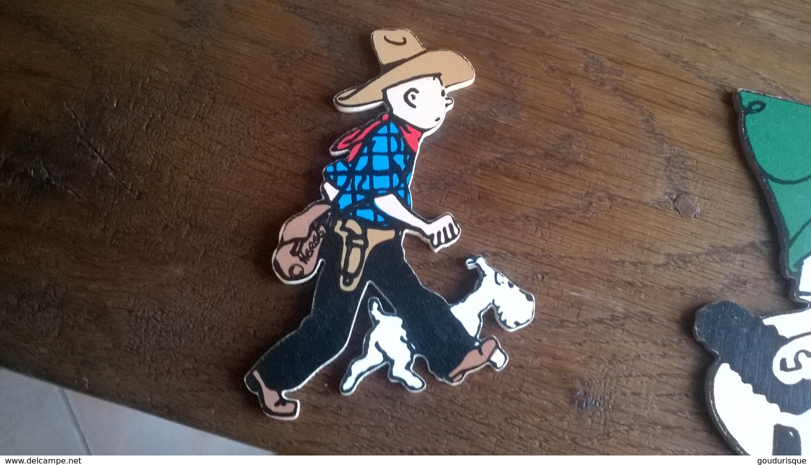 TINTIN DECOUPE EN BOIS TROUSSELIER TINTIN EN COWBOYS    HERGE - Tintin